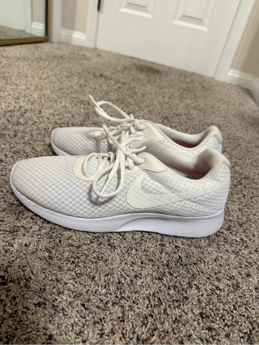 Nike White Mesh Lace-Up Sneakers